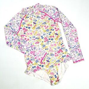 Girls Loveshackfancy Hurley Collab Floral Long Sleeve Kids Swimwear SPF 50